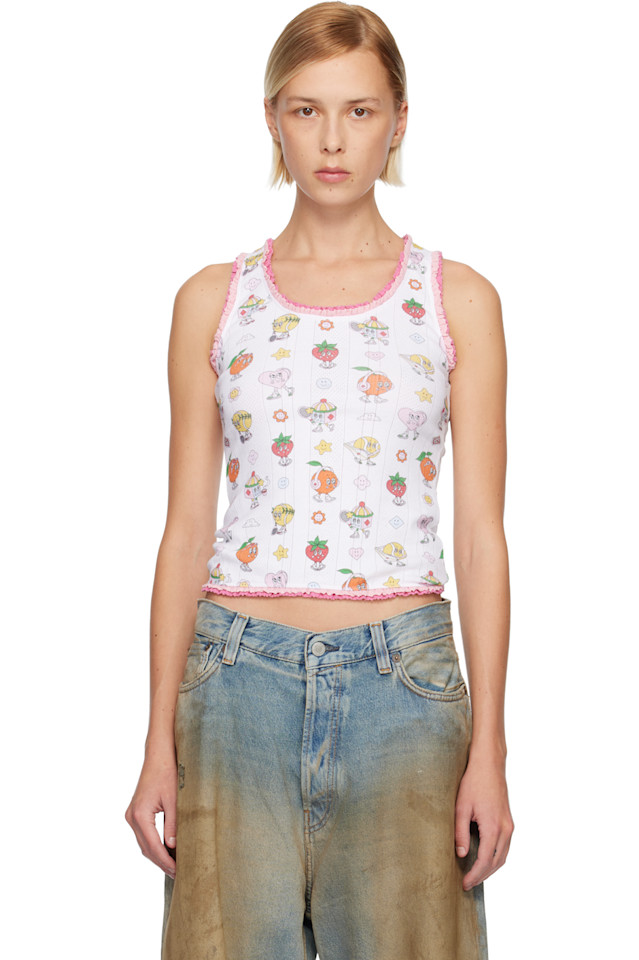 Casablanca Белая майка с оборками
Casablanca Белая майка с оборками