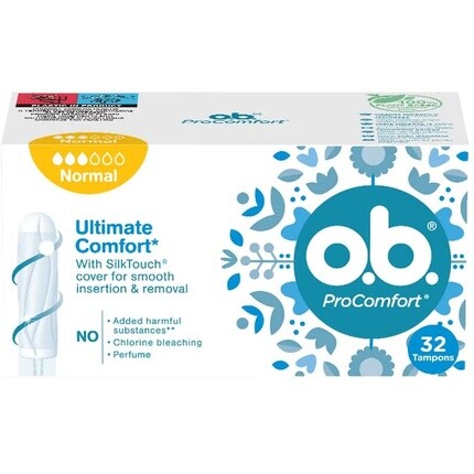 ob ProComfort Normal 32 тампона O.B
ob ProComfort Normal 32 тампона O.B