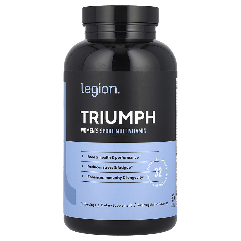 Legion Athletics, Triumph, мультивитамины для женщин, 240 вегетарианских капсул
Legion Athletics, Triumph, мультивитамины для женщин, 240 вегетарианских капсул