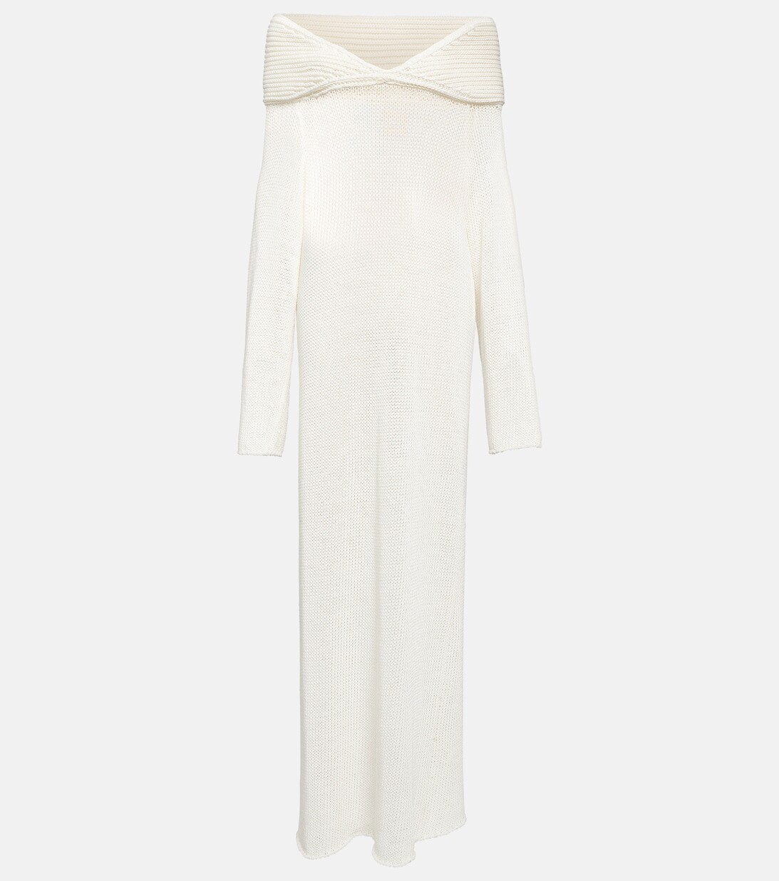 Трикотажное платье макси Cyra из смесового хлопка KHAITE, белый
Трикотажное платье макси Cyra из смесового хлопка KHAITE, белый