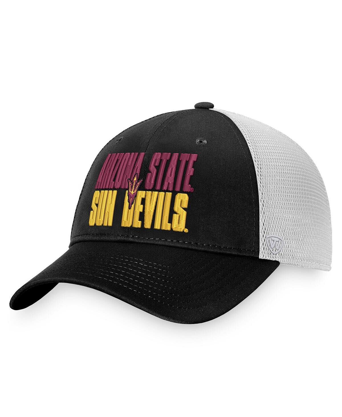 Мужская черно-белая кепка Snapback Sun Devils Stockpile Trucker штата Аризона Top of the World
Мужская черно-белая кепка Snapback Sun Devils Stockpile Trucker штата Аризона Top of the World