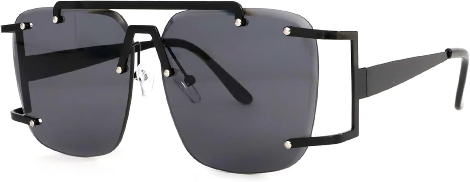 bullabulling Ретро-солнцезащитные очки-пилот из металла для женщин и мужчин, квадратные, в стиле 70-х, без оправы, с плоской верхней частью, очки-пилот, Black
bullabulling Ретро-солнцезащитные очки-пилот из металла для женщин и мужчин, квадратные, в стиле 70-х, без оправы, с плоской верхней частью, очки-пилот, Black