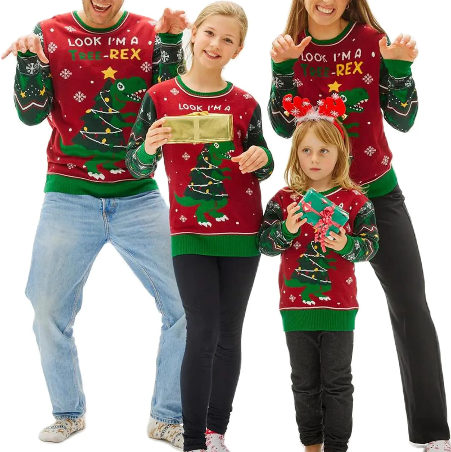 Семейный рождественский свитер с оленями и снежинками MYBFYABO
Семейный рождественский свитер с оленями и снежинками MYBFYABO