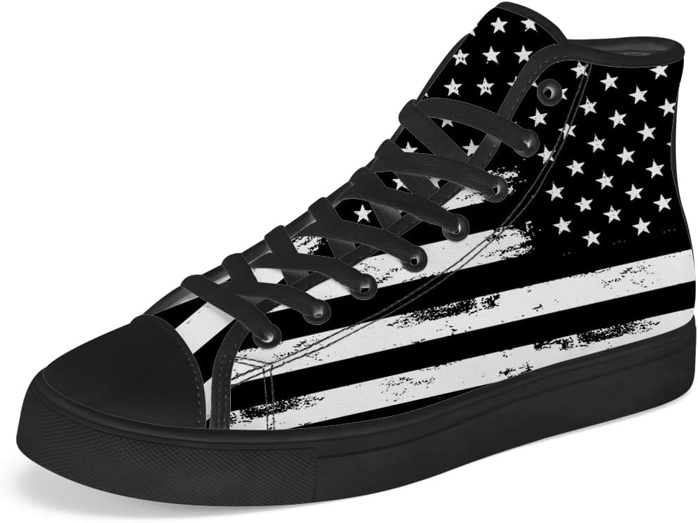 Женские и мужские высокие кеды chebing с американским флагом на канве, высокие кроссовки с флагом США, шнуровка, повседневная обувь, подарок для мужчин и женщин, черный
Женские и мужские высокие кеды chebing с американским флагом на канве, высокие кроссовки с флагом США, шнуровка, повседневная обувь, подарок для мужчин и женщин, черный