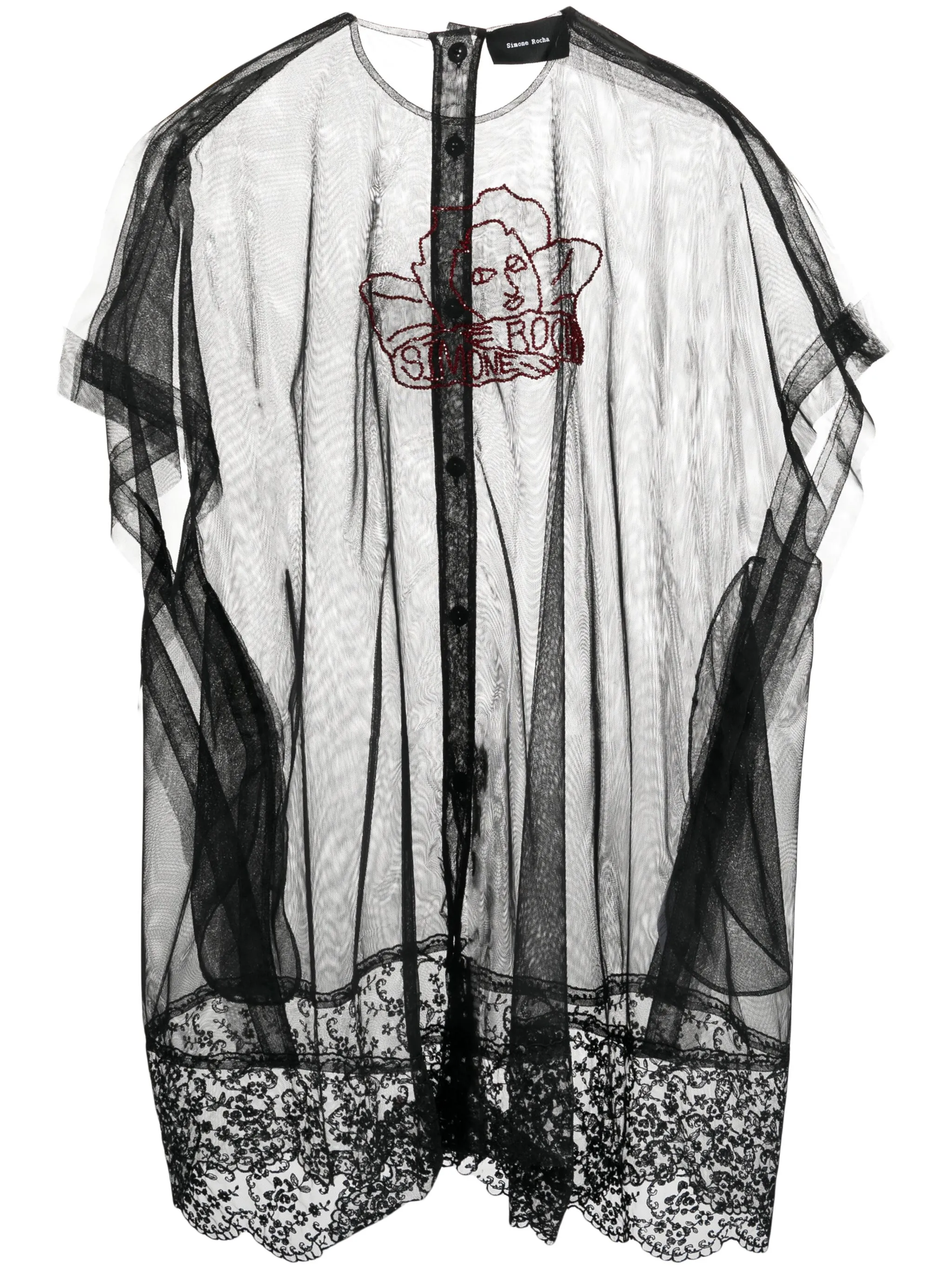 Полупрозрачная туника Simone Rocha, черный
Полупрозрачная туника Simone Rocha, черный