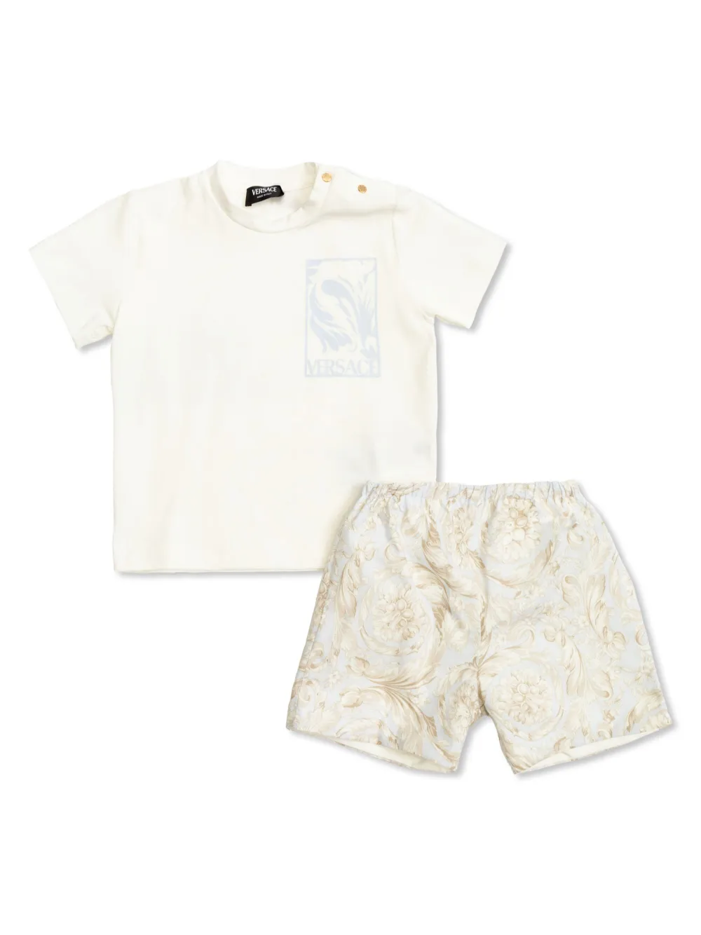 Комплект из футболки и шортов Versace Kids, белый
Комплект из футболки и шортов Versace Kids, белый