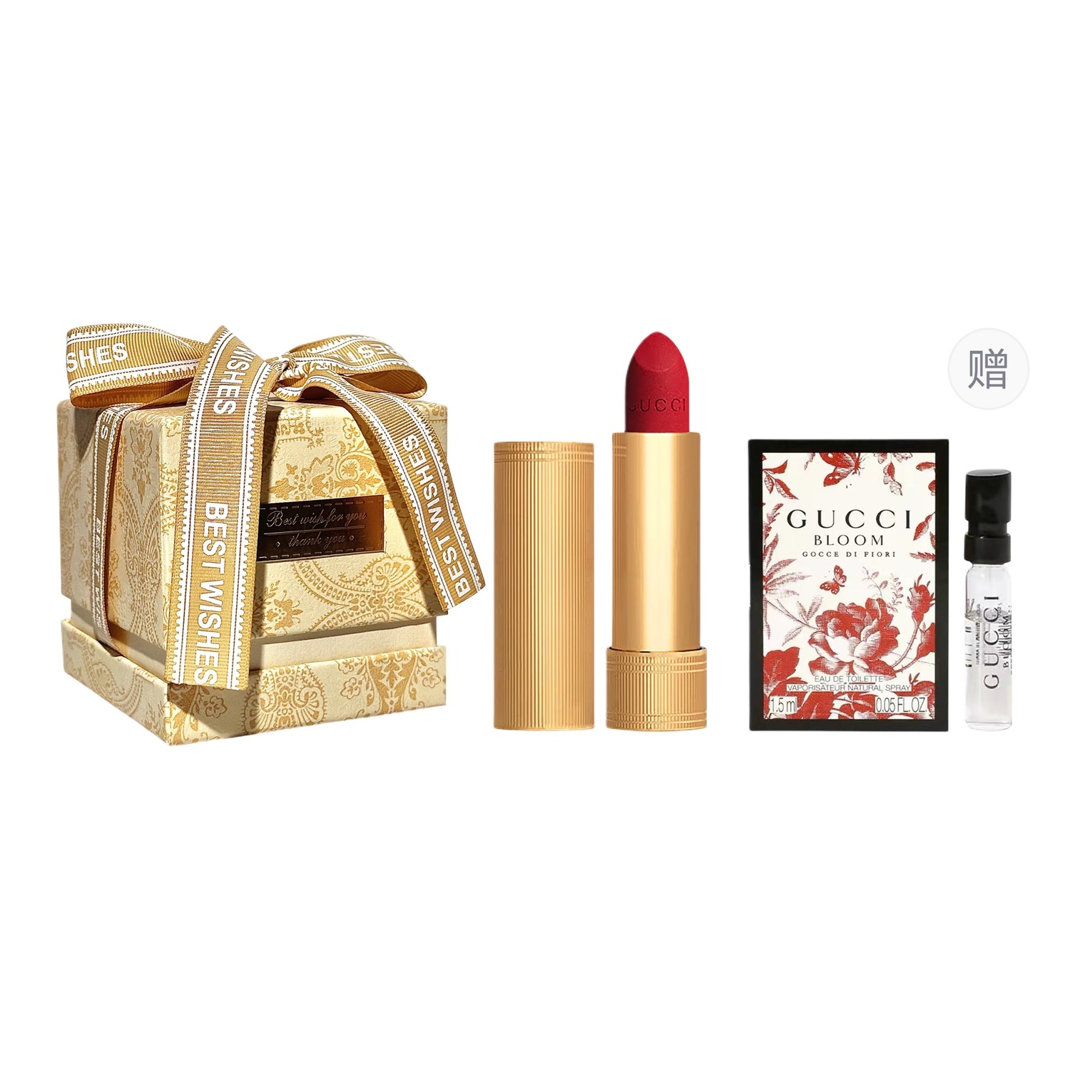 GUCCI Матовый блеск для губ в золотой упаковке набор косметики увлажняющий 3,5г пробный парфюм+мерцающая золотая коробка
GUCCI Матовый блеск для губ в золотой упаковке набор косметики увлажняющий 3,5г пробный парфюм+мерцающая золотая коробка