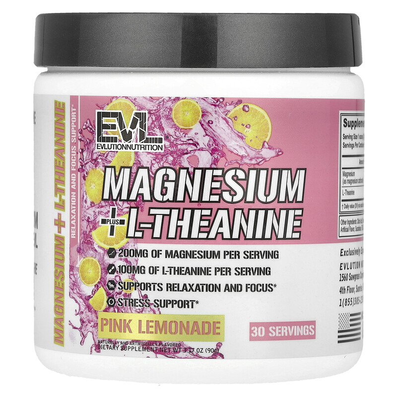 EVLution Nutrition, магний и L-теанин, со вкусом розового лимонада, 90 г (3,17 унции)
EVLution Nutrition, магний и L-теанин, со вкусом розового лимонада, 90 г (3,17 унции)