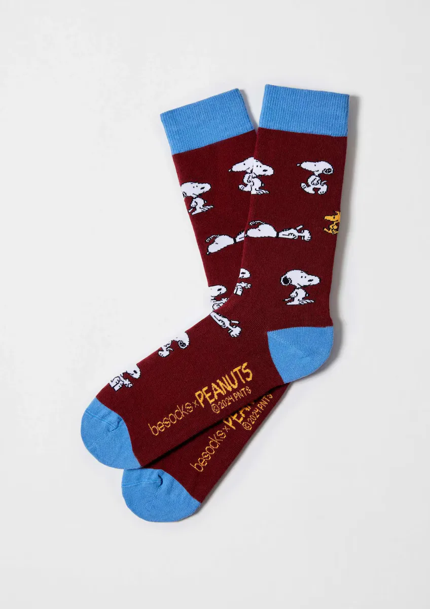 Носки унисекс со Снупи из бордового органического хлопка Besocks, гранатовый
Носки унисекс со Снупи из бордового органического хлопка Besocks, гранатовый