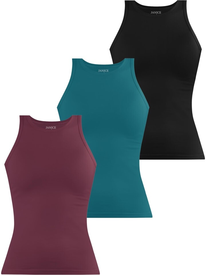 Топ Janice 3 x Damen hochgeschlossen Nauta, цвет burgund/petrol/schwarz 
Топ Janice 3 x Damen hochgeschlossen Nauta, цвет burgund/petrol/schwarz