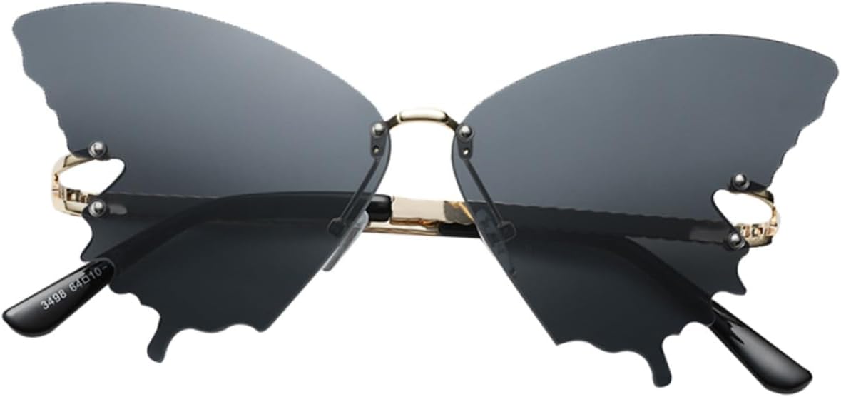 Женские солнцезащитные очки без оправы «Бабочка», яркие, с защитой от УФ-излучения, для вечеринок и фотосессий, модные солнцезащитные очки с золотой оправой и серыми линзами COLLBATH, Black
Женские солнцезащитные очки без оправы «Бабочка», яркие, с защитой от УФ-излучения, для вечеринок и фотосессий, модные солнцезащитные очки с золотой оправой и серыми линзами COLLBATH, Black