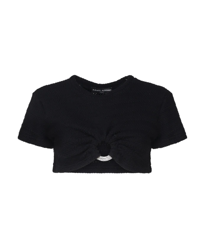 Укороченный свитер с вырезом Alberto Audenino, черный
Укороченный свитер с вырезом Alberto Audenino, черный