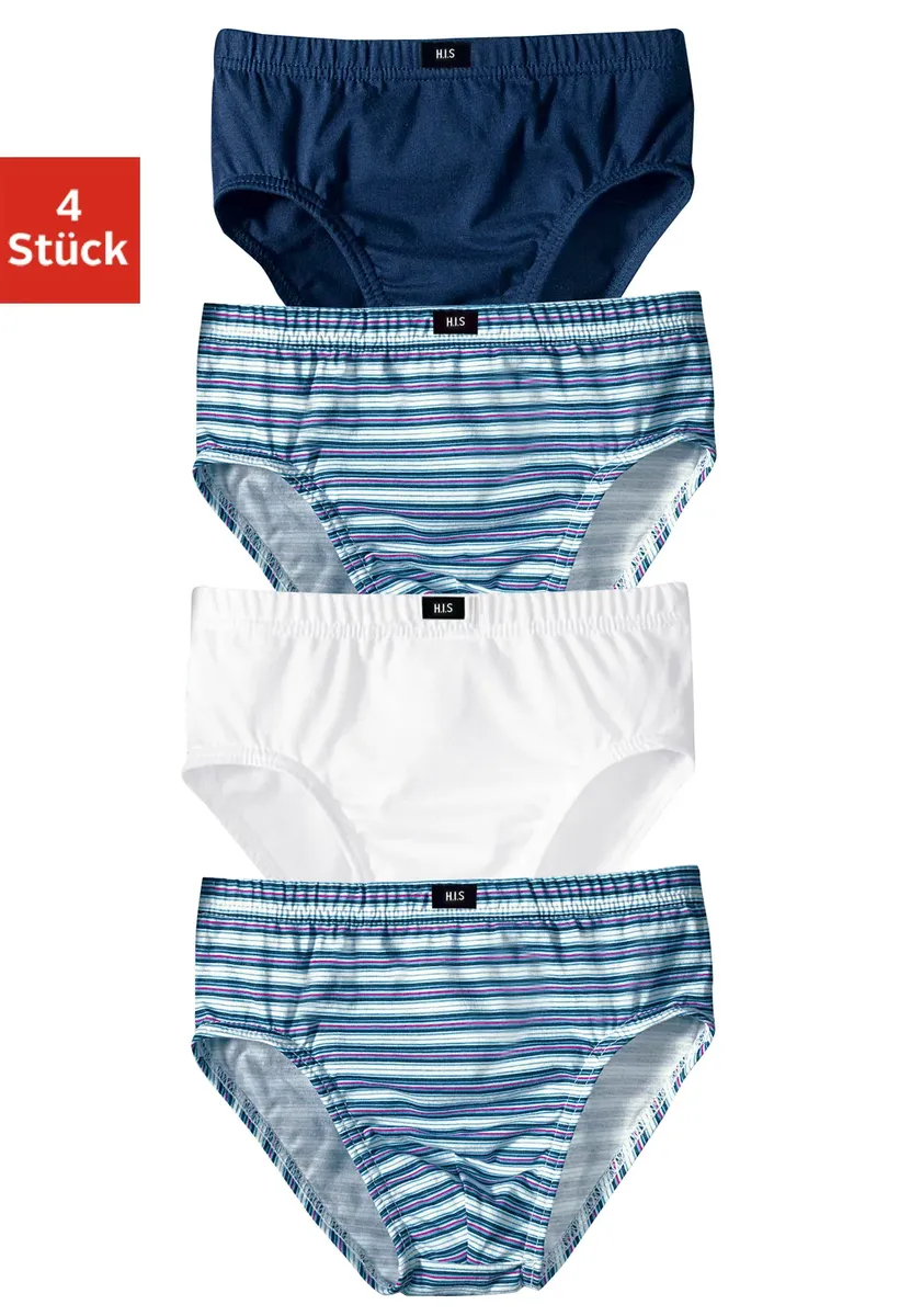 Трусы H.I.S (4 шт.), стильный микс в однотонную полоску, белый
Трусы H.I.S (4 шт.), стильный микс в однотонную полоску, белый