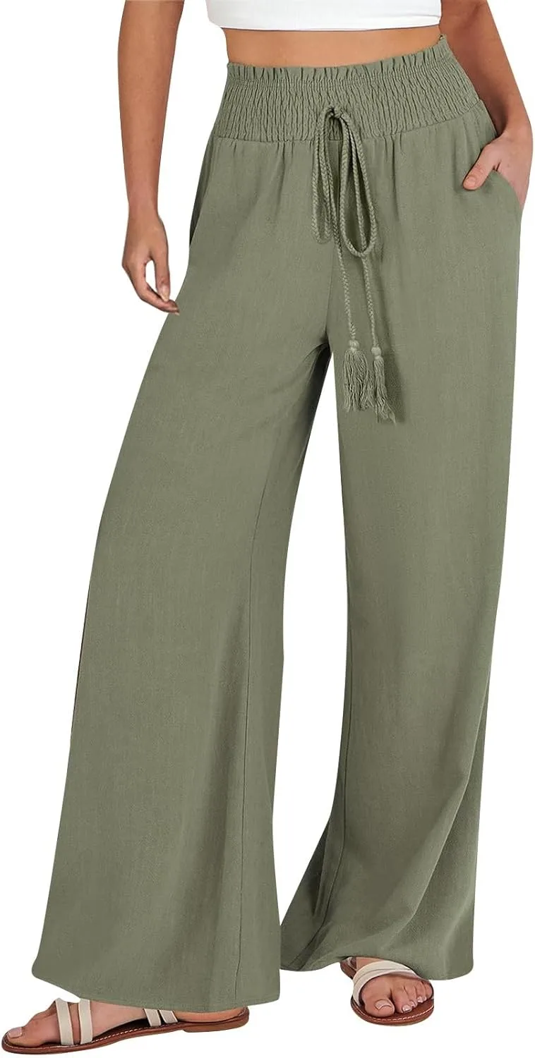 Женские льняные брюки Flowy Linen Pants летние casual высокие Plus Size широкие
Женские льняные брюки Flowy Linen Pants летние casual высокие Plus Size широкие