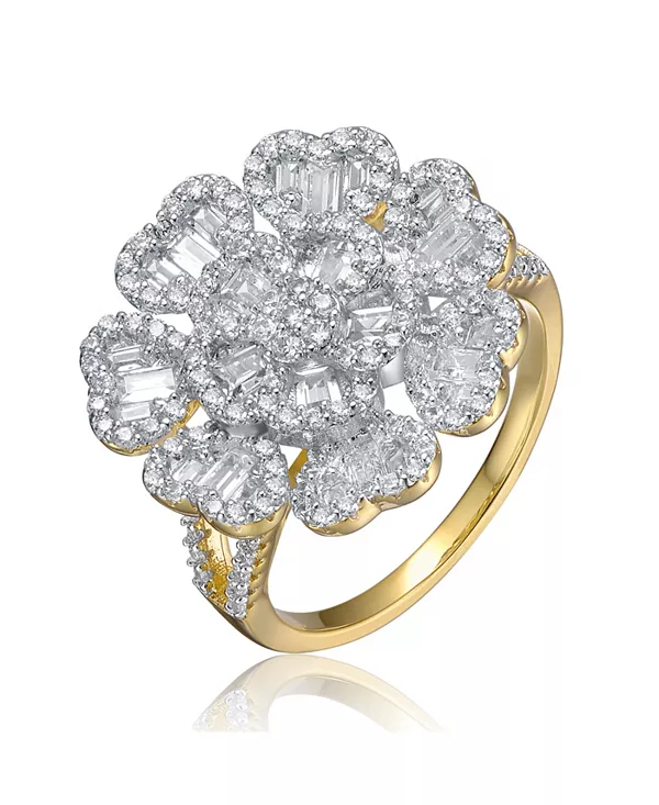 Кольцо из стерлингового серебра 14 карат с позолотой в виде цветка в форме лепестка и сердца из кубических цирконий Genevive, silver
Кольцо из стерлингового серебра 14 карат с позолотой в виде цветка в форме лепестка и сердца из кубических цирконий Genevive, silver