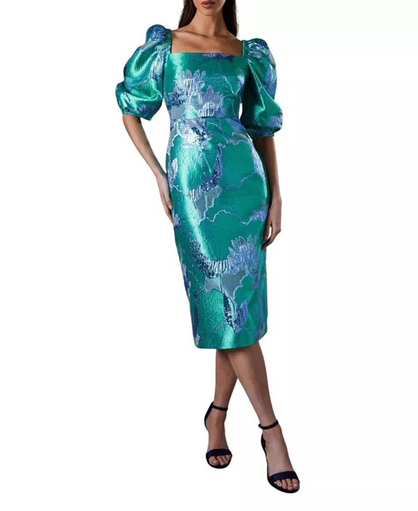 Платье с рукавами-пузырями из жаккарда Coast, зеленый
Платье с рукавами-пузырями из жаккарда Coast, зеленый