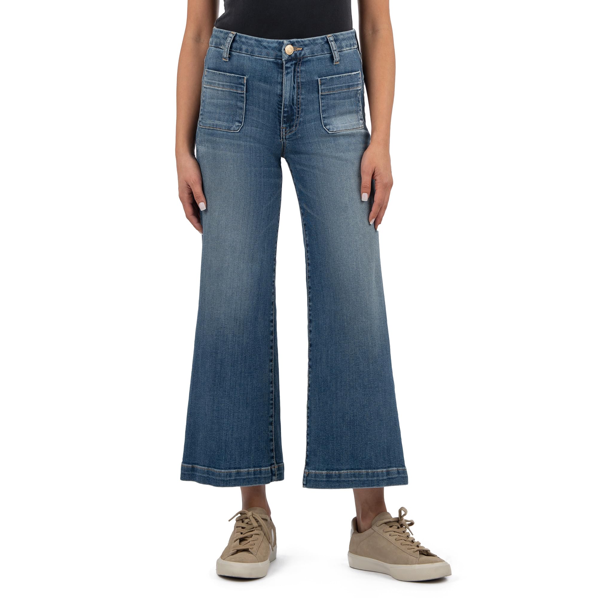 Джинсы KUT from the Kloth Meg High Rise Wide Leg W Patch Pockets Regular Hem, цвет Effectiveness with Dark Base Wash
Джинсы KUT from the Kloth Meg High Rise Wide Leg W Patch Pockets Regular Hem, цвет Effectiveness with Dark Base Wash