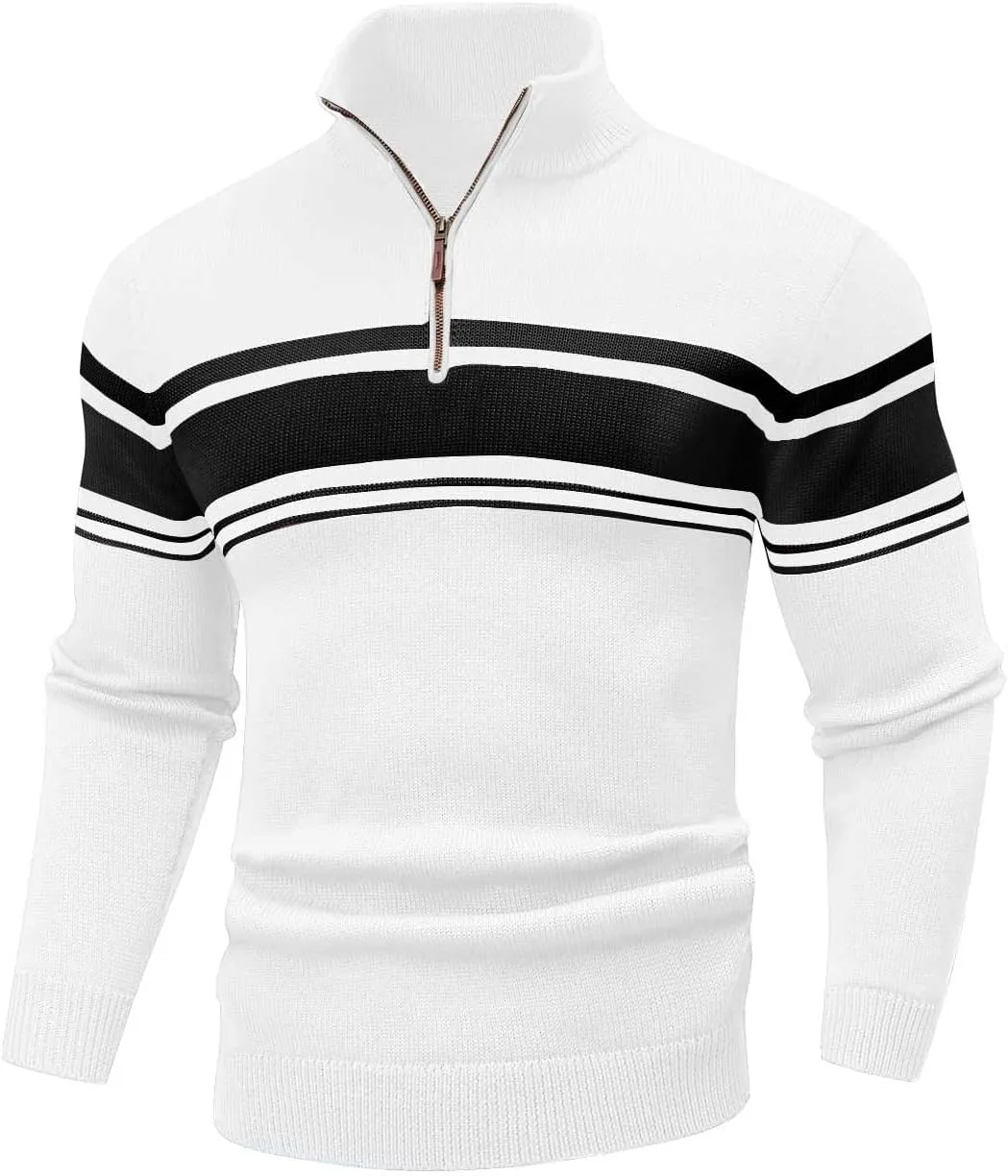 Мужской свитер с молнией на четверть, полоска, длинный рукав Wizoat
Мужской свитер с молнией на четверть, полоска, длинный рукав Wizoat