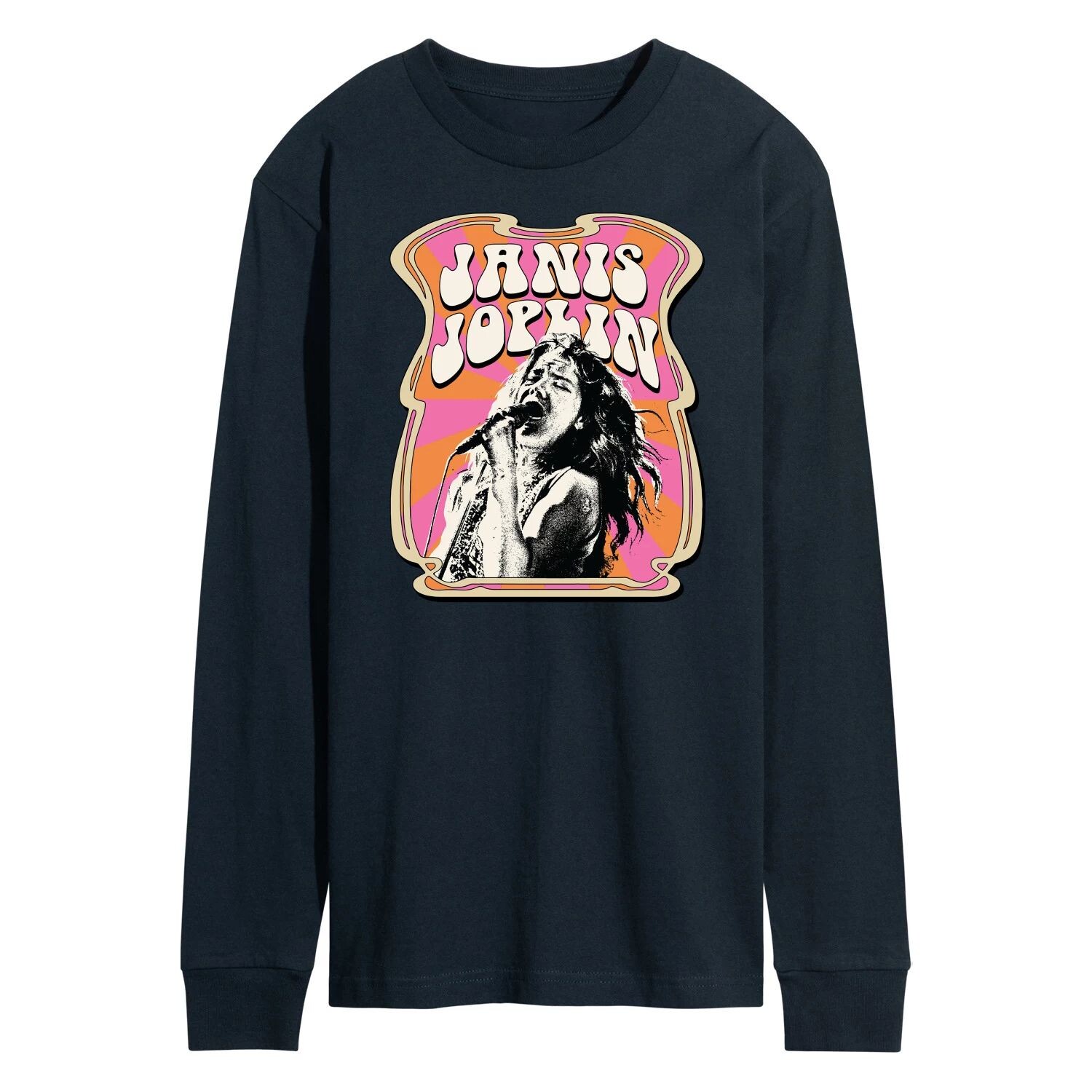 Мужская футболка с длинными рукавами и плакатом Janis Joplin Licensed Character
Мужская футболка с длинными рукавами и плакатом Janis Joplin Licensed Character