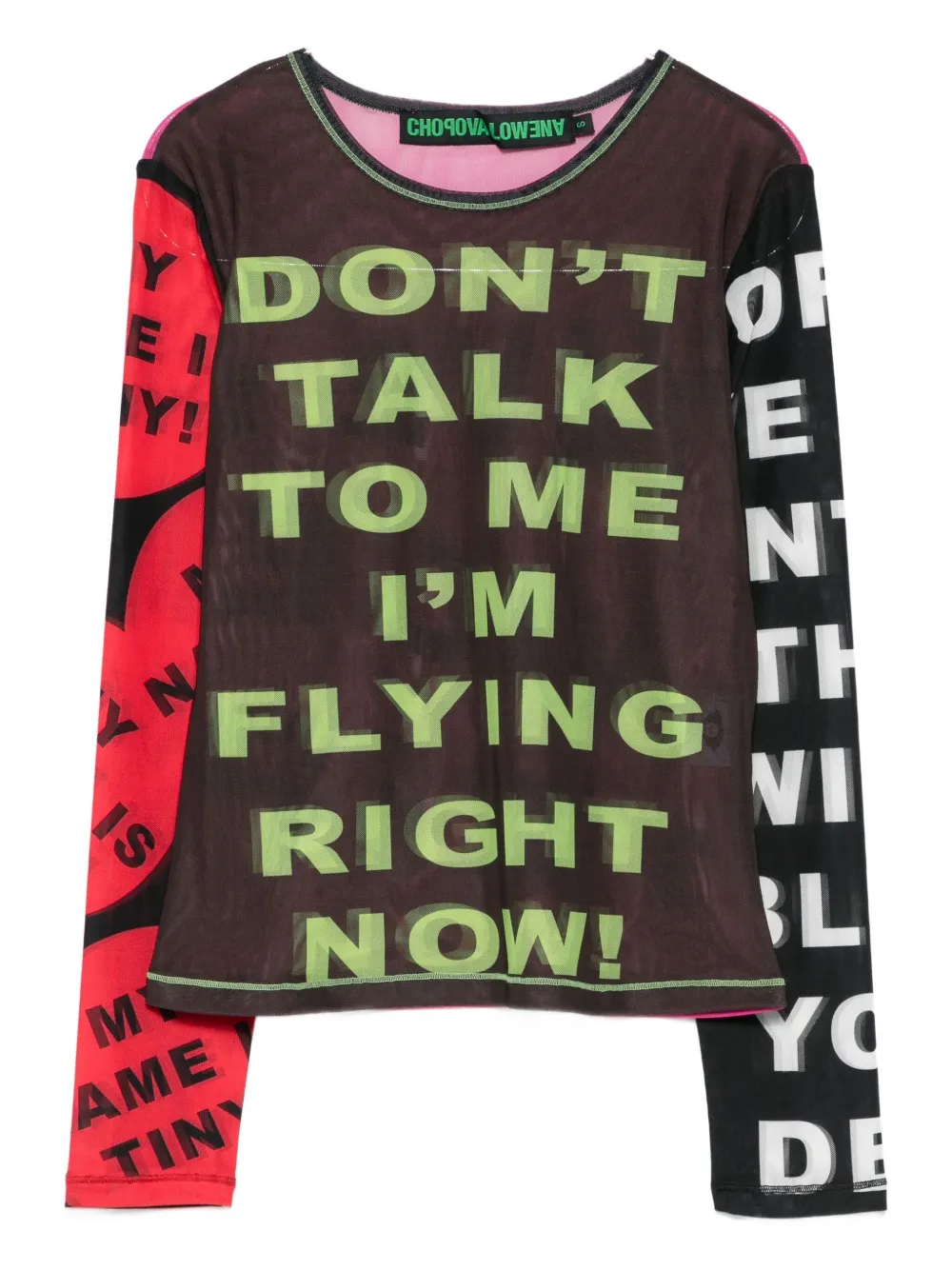 Топ из сетки «Don’t Talk To Me» Chopova Lowena, черный
Топ из сетки «Don’t Talk To Me» Chopova Lowena, черный