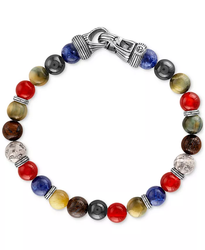 Браслет из стерлингового серебра с бусинами и несколькими камнями Esquire Men's Jewelry
Браслет из стерлингового серебра с бусинами и несколькими камнями Esquire Men's Jewelry