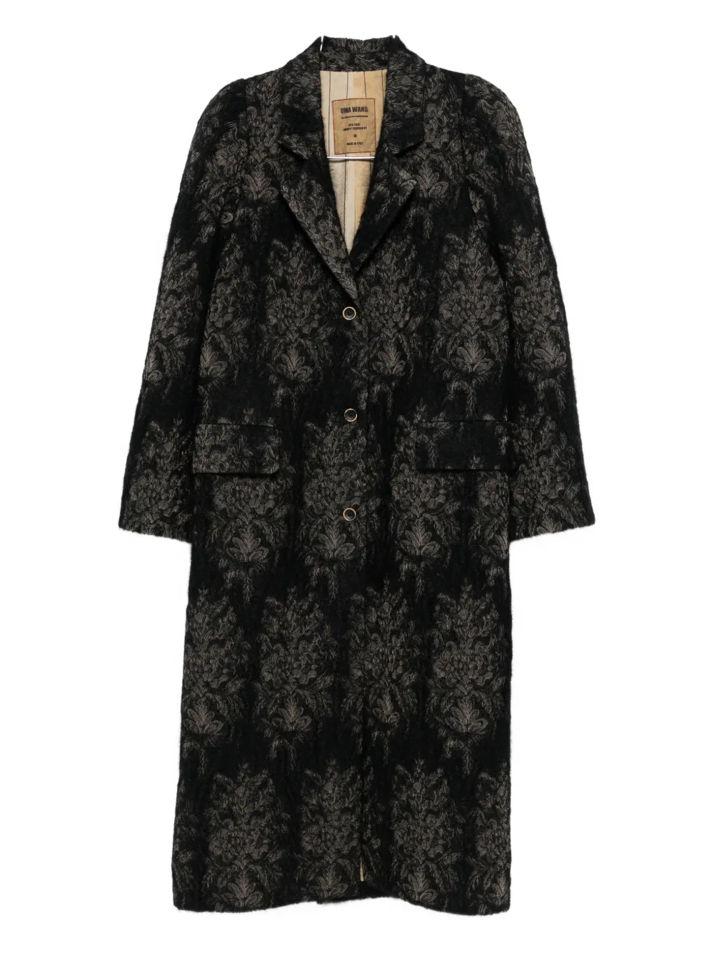 Однобортное пальто с цветочным узором Uma Wang, черный
Однобортное пальто с цветочным узором Uma Wang, черный