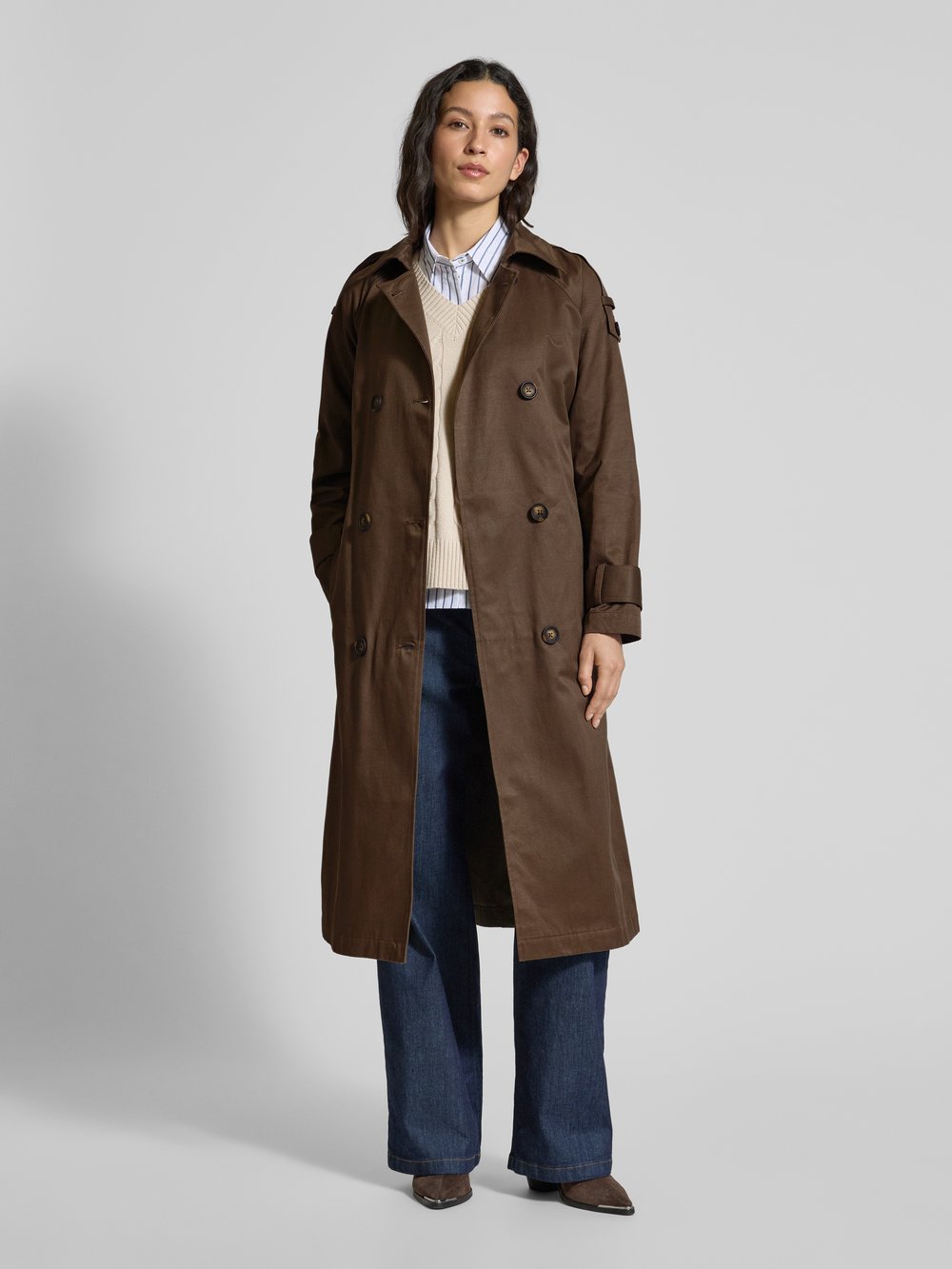 Тренчкот с завязывающимся поясом модель «Мира» My Essential Wardrobe, темно-коричневый
Тренчкот с завязывающимся поясом модель «Мира» My Essential Wardrobe, темно-коричневый