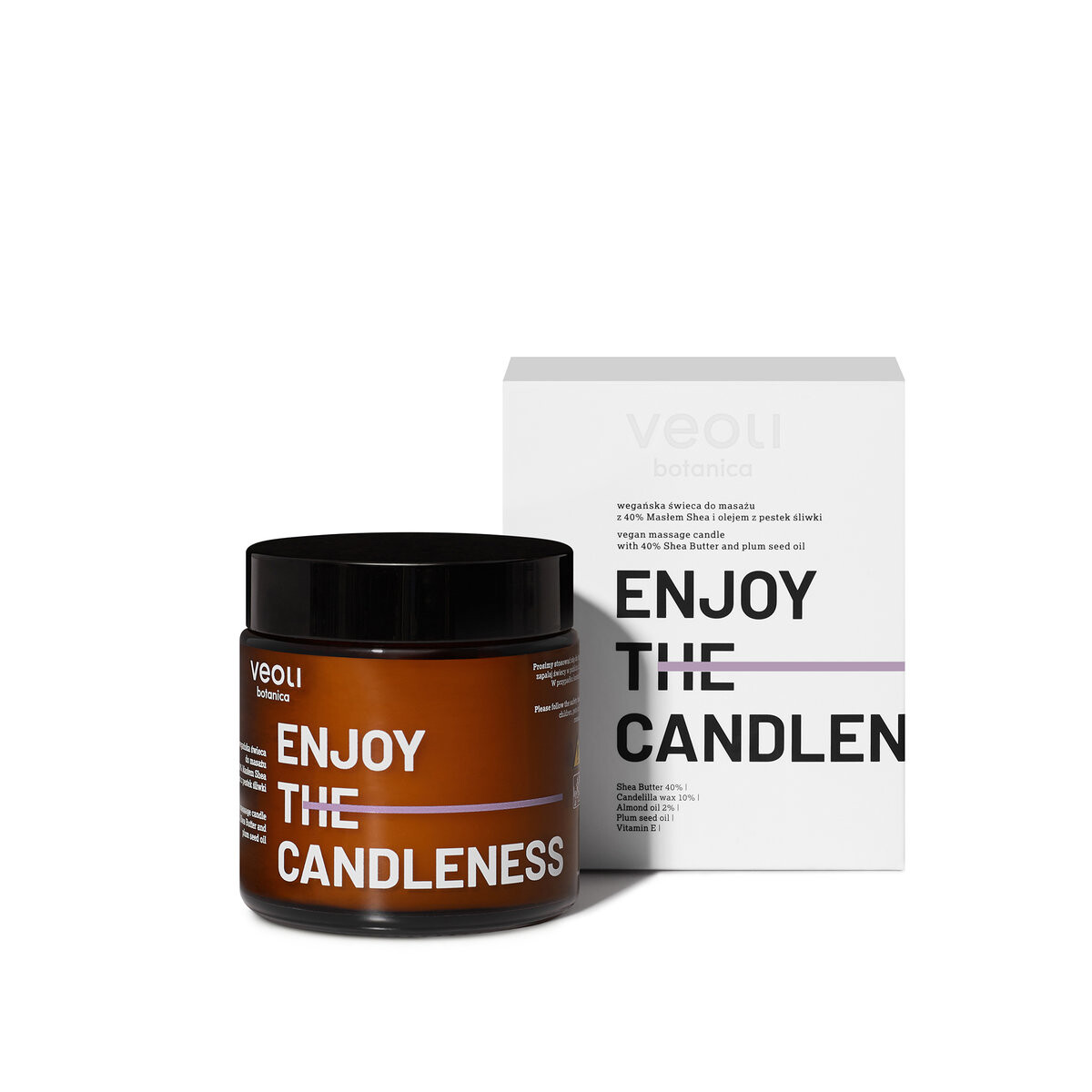 Veoli Botanica, Веганская массажная свеча с 40% маслом ши и маслом семян сливы Enjoy The Candleness, 100 мл
Veoli Botanica, Веганская массажная свеча с 40% маслом ши и маслом семян сливы Enjoy The Candleness, 100 мл