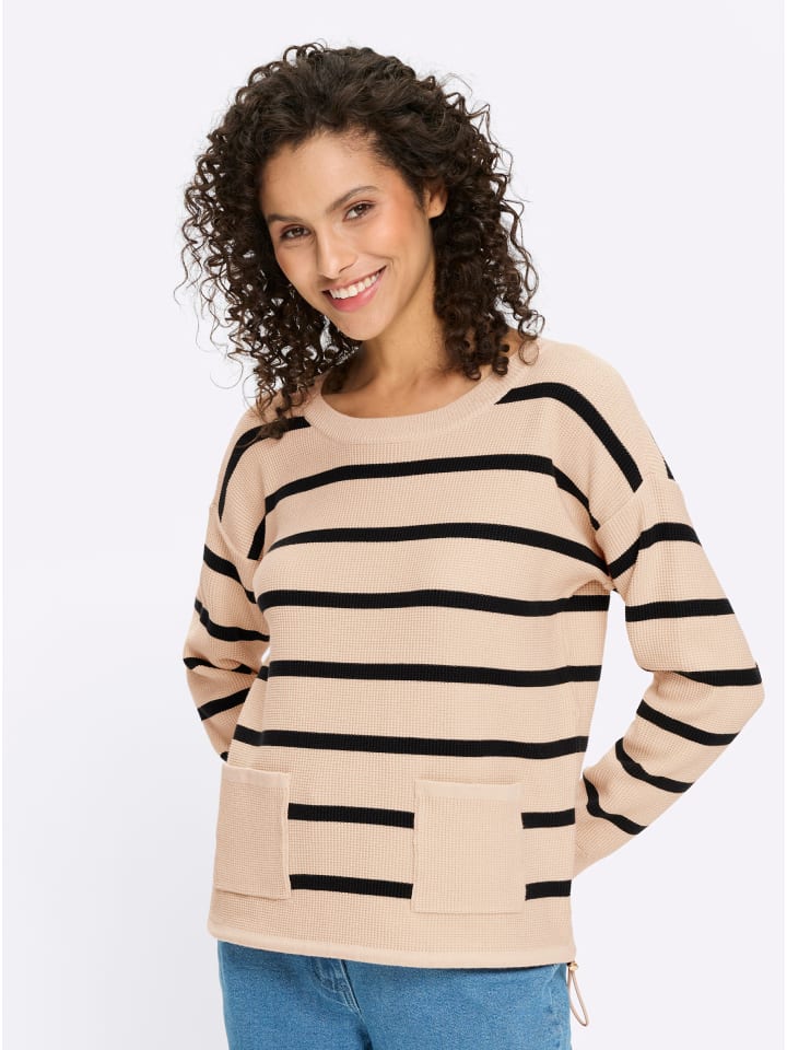 Heine Вязаный свитер в песочно-черную полоску
Heine Вязаный свитер в песочно-черную полоску