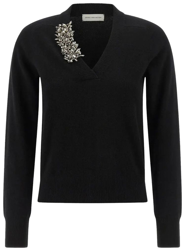 Свитер с украшением Dries Van Noten Tinker, черный
Свитер с украшением Dries Van Noten Tinker, черный