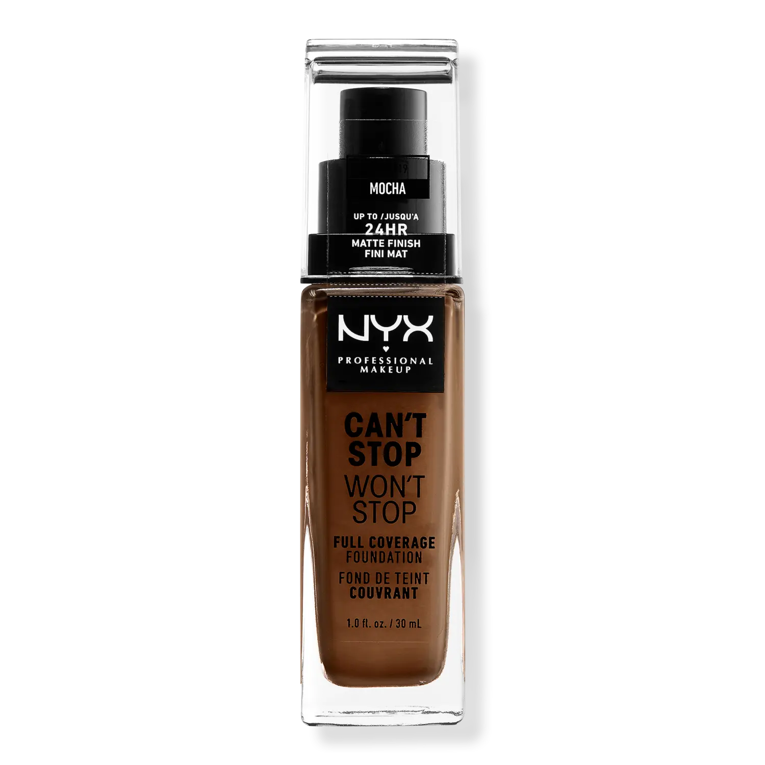Тональная основа Can't Stop Won't Stop с матовым покрытием, обеспечивающая полное покрытие в течение 24 часов. NYX Professional Makeup, Mocha (deep mocha w/ olive undertone)
Тональная основа Can't Stop Won't Stop с матовым покрытием, обеспечивающая полное покрытие в течение 24 часов. NYX Professional Makeup, Mocha (deep mocha w/ olive undertone)