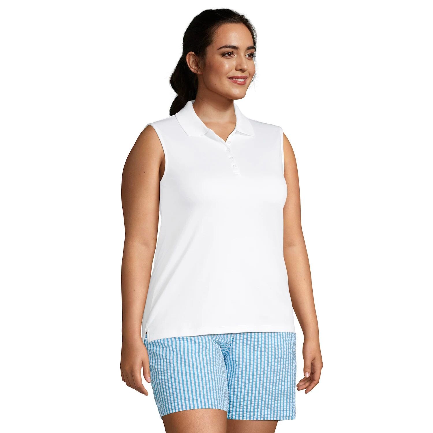 Хлопковая футболка-поло без рукавов Lands' End больших размеров Supima Lands' End, черный
Хлопковая футболка-поло без рукавов Lands' End больших размеров Supima Lands' End, черный