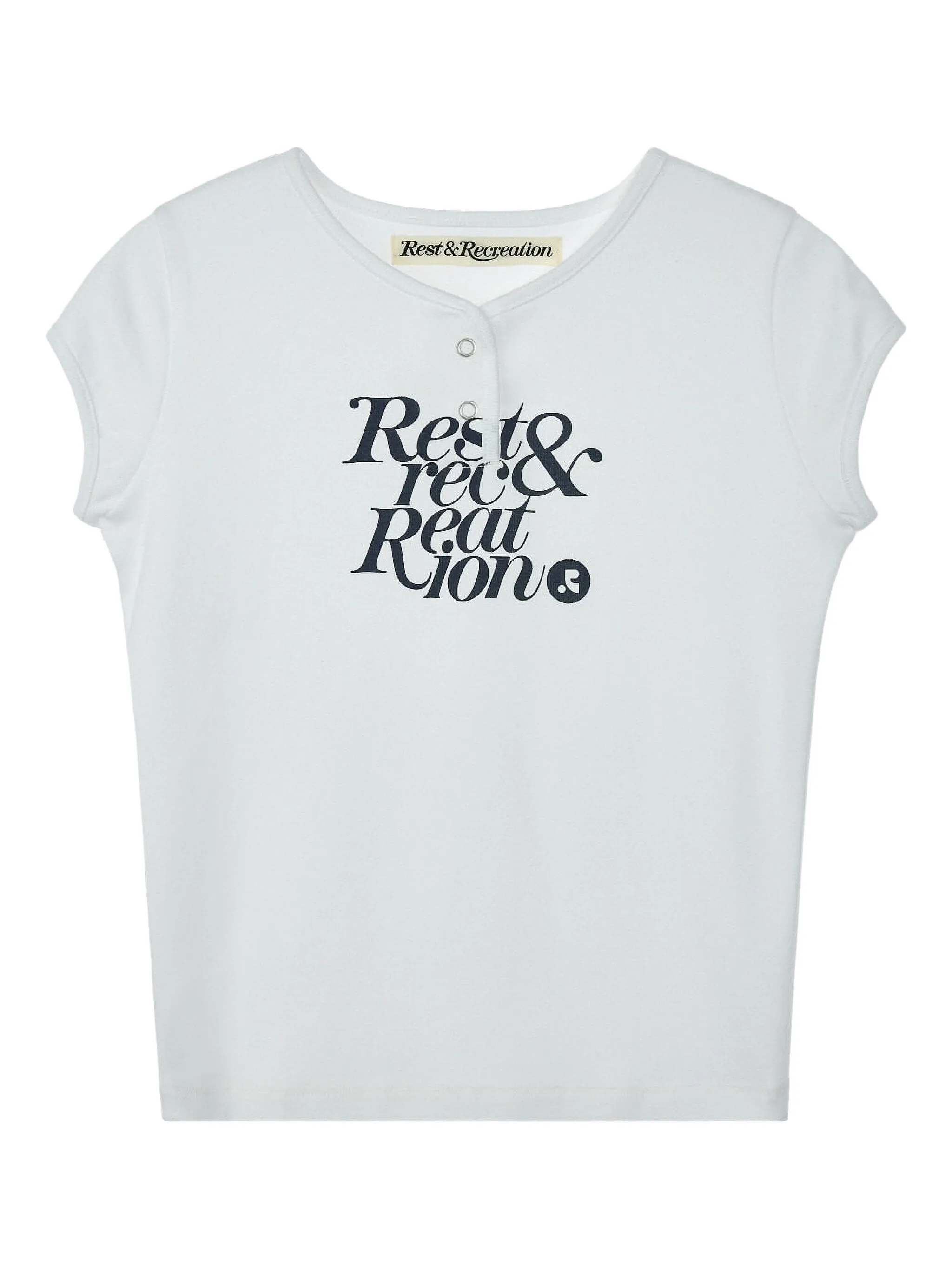 Футболка с рукавами кап и логотипом Rest&Recreation, белый
Футболка с рукавами кап и логотипом Rest&Recreation, белый