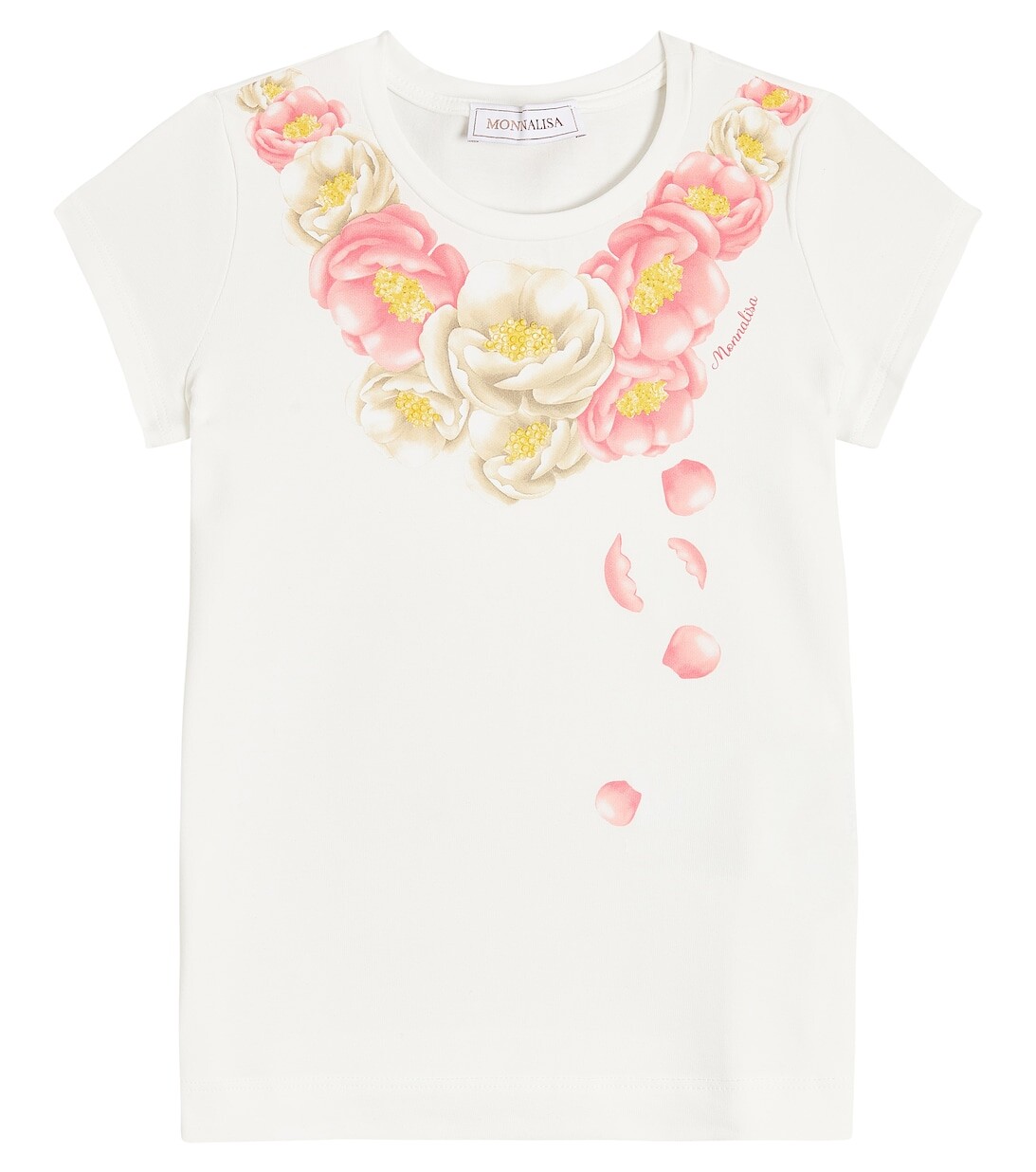Футболка из хлопкового джерси с цветочным принтом Monnalisa, белый
Футболка из хлопкового джерси с цветочным принтом Monnalisa, белый