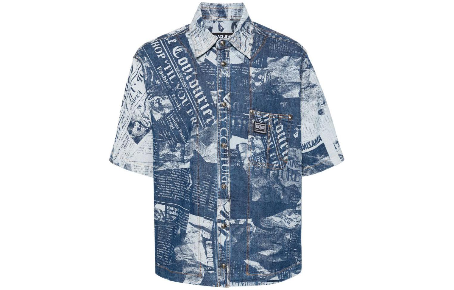 Джимовая рубашка в стиле журнальной печати VERSACE JEANS COUTURE, синий
Джимовая рубашка в стиле журнальной печати VERSACE JEANS COUTURE, синий