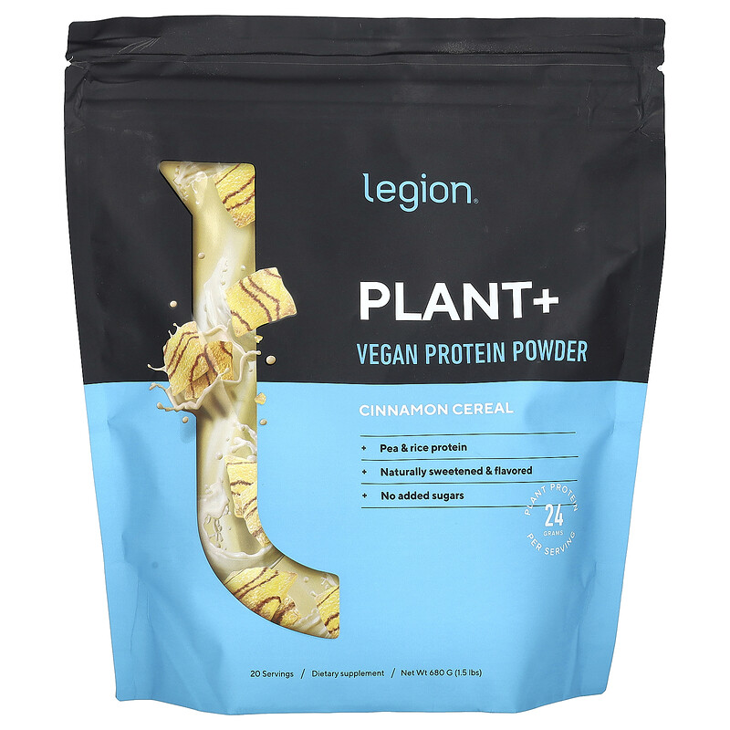 Legion Athletics, Plant +, веганский протеиновый порошок, хлопья с корицей, 680 г (1,5 фунта)
Legion Athletics, Plant +, веганский протеиновый порошок, хлопья с корицей, 680 г (1,5 фунта)