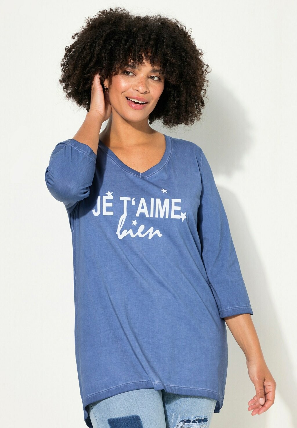 Топ с длинными рукавами Angel of Style, синий деним 
Топ с длинными рукавами Angel of Style, синий деним