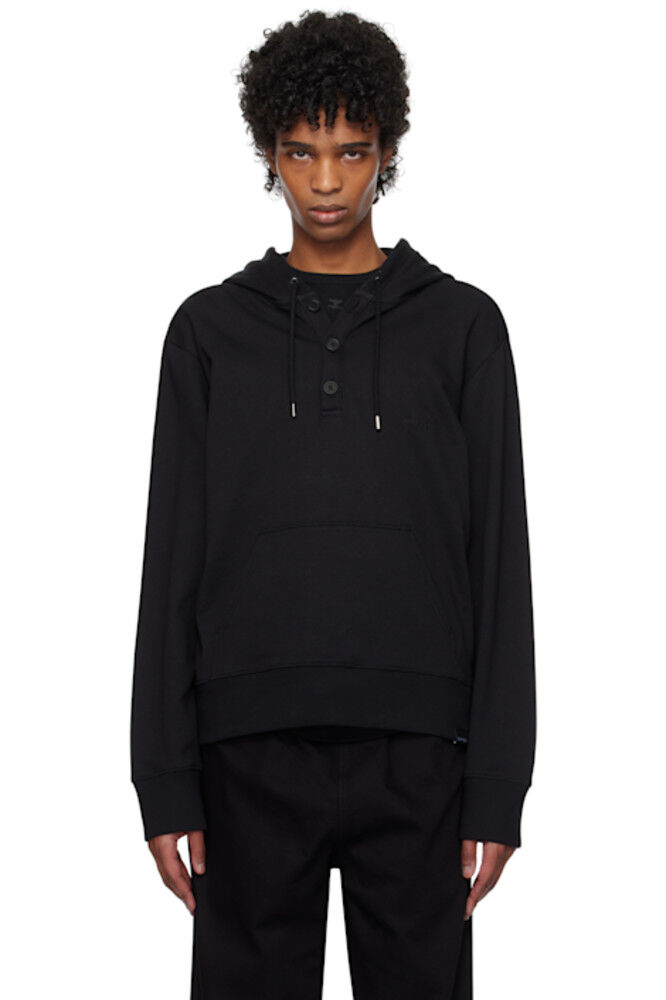 Черная толстовка с капюшоном на пуговицах Courrèges
Черная толстовка с капюшоном на пуговицах Courrèges