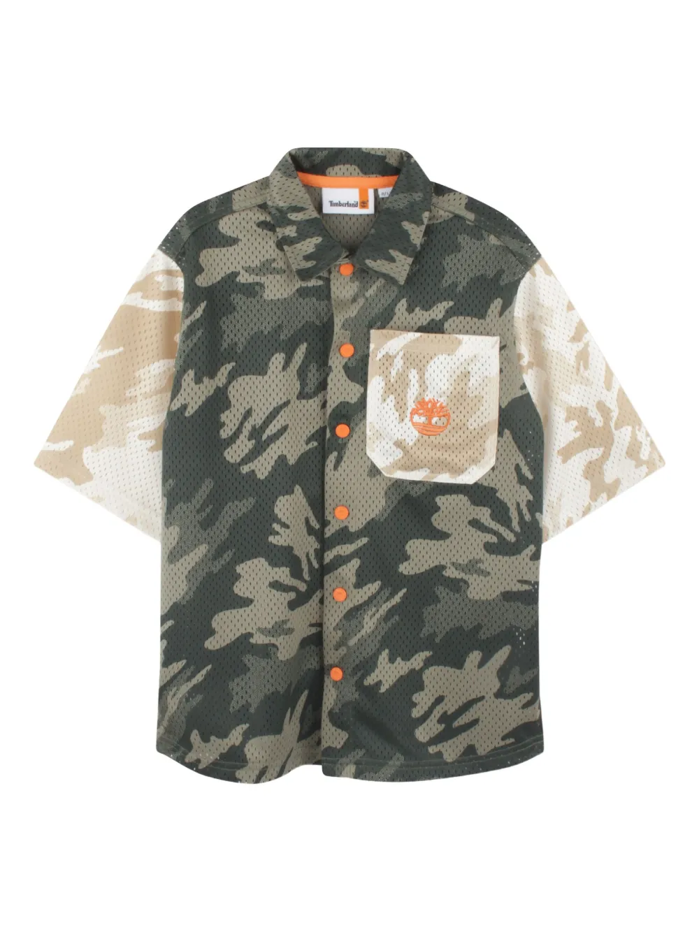 Сетчатая рубашка с камуфляжным принтом Timberland Kids, зеленый
Сетчатая рубашка с камуфляжным принтом Timberland Kids, зеленый