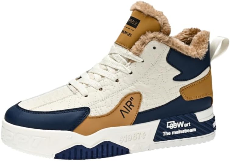 Мужские зимние высокие спортивные кроссовки на толстой подошве- теплые и удобные, со шнуровкой и закругленным носком, подходят для походов и активного отдыха на природе Clolinde, белый/хаки
Мужские зимние высокие спортивные кроссовки на толстой подошве- теплые и удобные, со шнуровкой и закругленным носком, подходят для походов и активного отдыха на природе Clolinde, белый/хаки