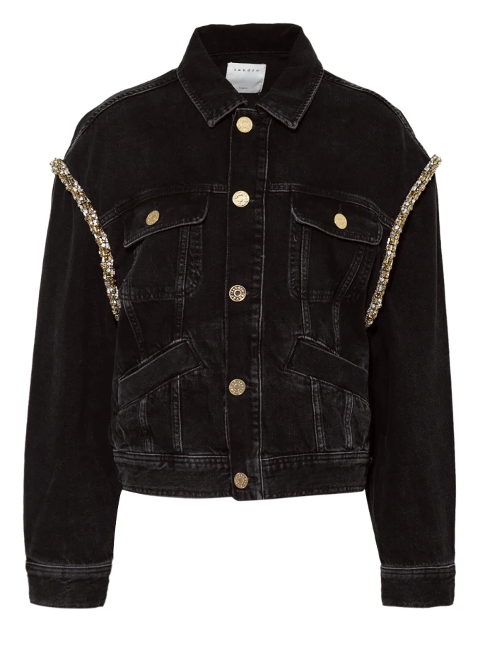 Джинсовая куртка оверсайз с отделкой из драгоценных камней Sandro, черный
Джинсовая куртка оверсайз с отделкой из драгоценных камней Sandro, черный