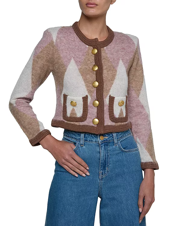 Пушистый кардиган с ромбовидным узором от Siobhan L'Agence, мультиколор
Пушистый кардиган с ромбовидным узором от Siobhan L'Agence, мультиколор