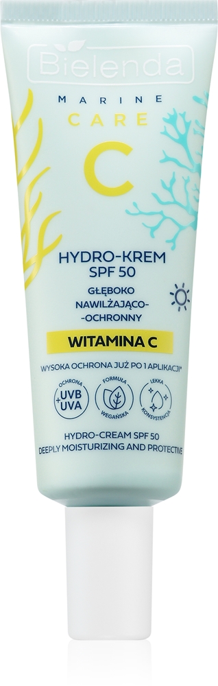C Marine Care Hydro-Cream глубоко увлажняющий и защитный SPF 50 увлажняющий и защитный крем с витамином С Bielenda, spf 50 40 мл
C Marine Care Hydro-Cream глубоко увлажняющий и защитный SPF 50 увлажняющий и защитный крем с витамином С Bielenda, spf 50 40 мл
