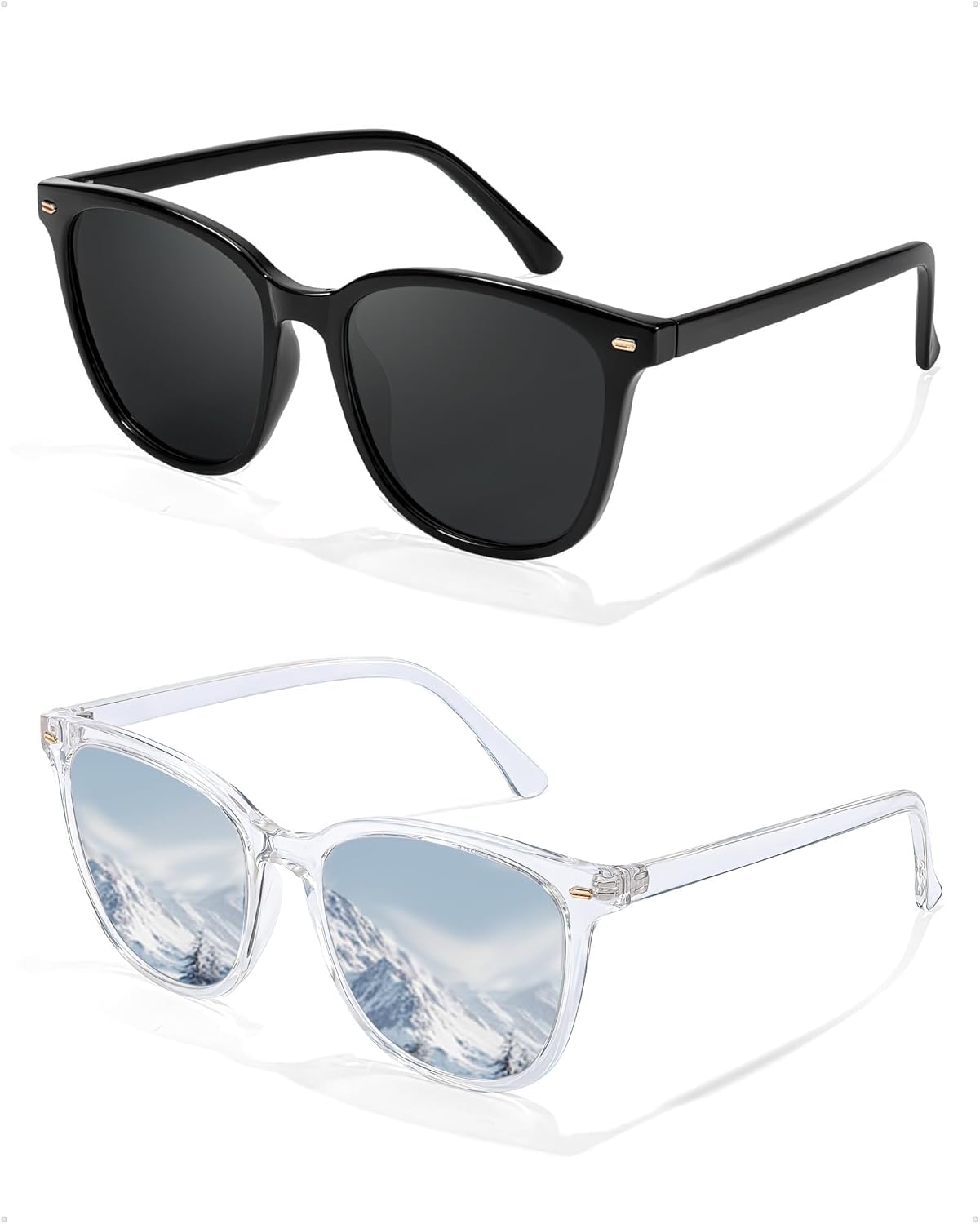 FIMILU 2 пары солнцезащитных очков для женщин, поляризованные линзы с защитой UV400, большая оправа, модные очки, стильные и стильные, C12 Black+tpwhite Frame/Sliver Lens
FIMILU 2 пары солнцезащитных очков для женщин, поляризованные линзы с защитой UV400, большая оправа, модные очки, стильные и стильные, C12 Black+tpwhite Frame/Sliver Lens