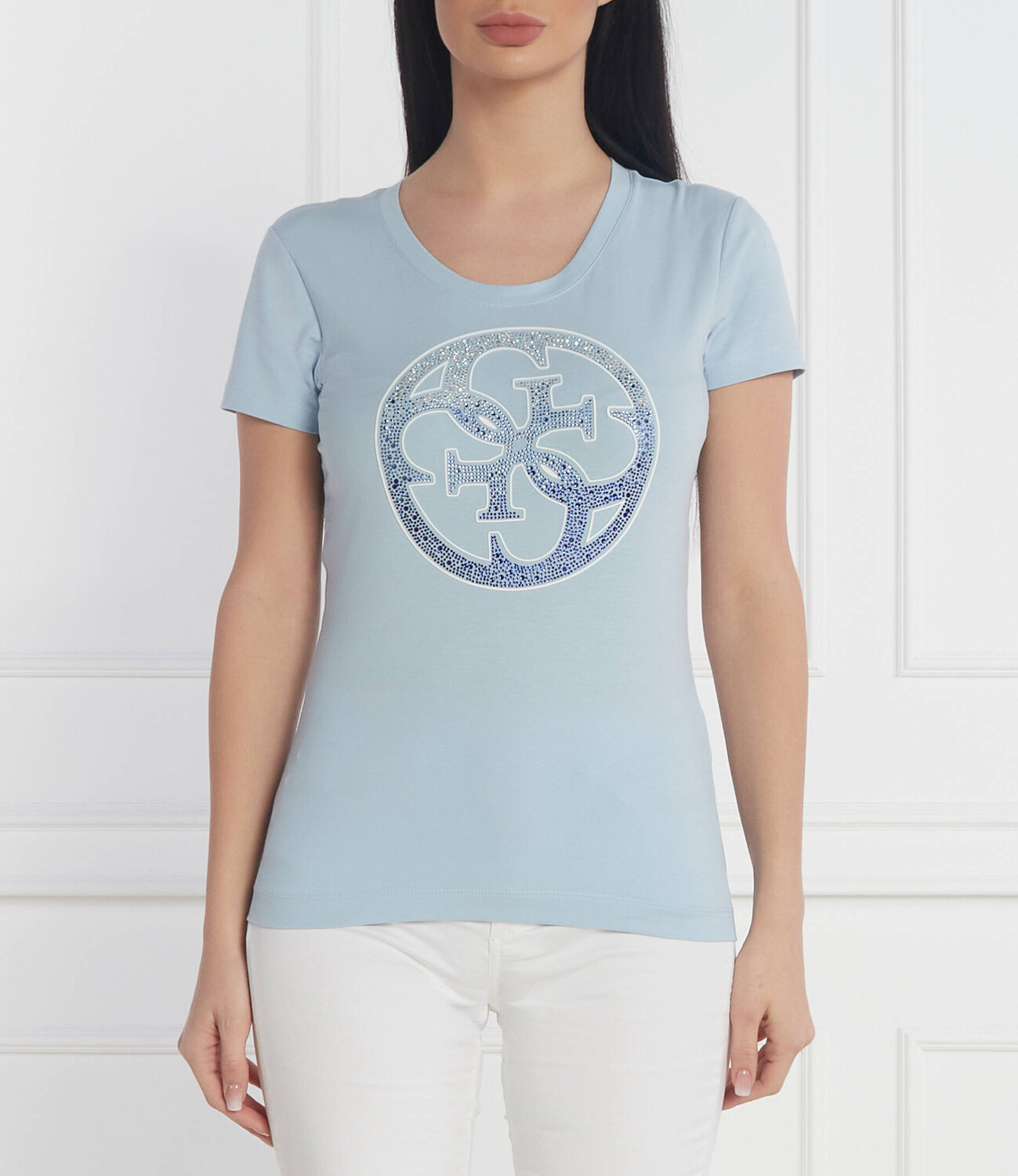 Футболка GUESS Slim Fit, небесно-голубой 
Футболка GUESS Slim Fit, небесно-голубой