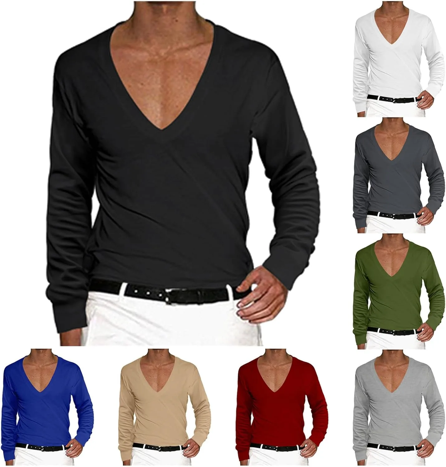 Мужская футболка Slim Fit с длинным рукавом и V-образным вырезом
Мужская футболка Slim Fit с длинным рукавом и V-образным вырезом