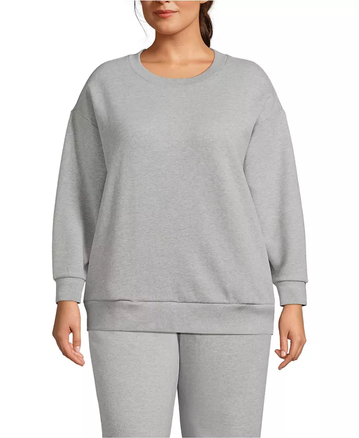 Толстовка больших размеров с длинным рукавом и круглым вырезом, с строгим кроем Lands' End, серый
Толстовка больших размеров с длинным рукавом и круглым вырезом, с строгим кроем Lands' End, серый