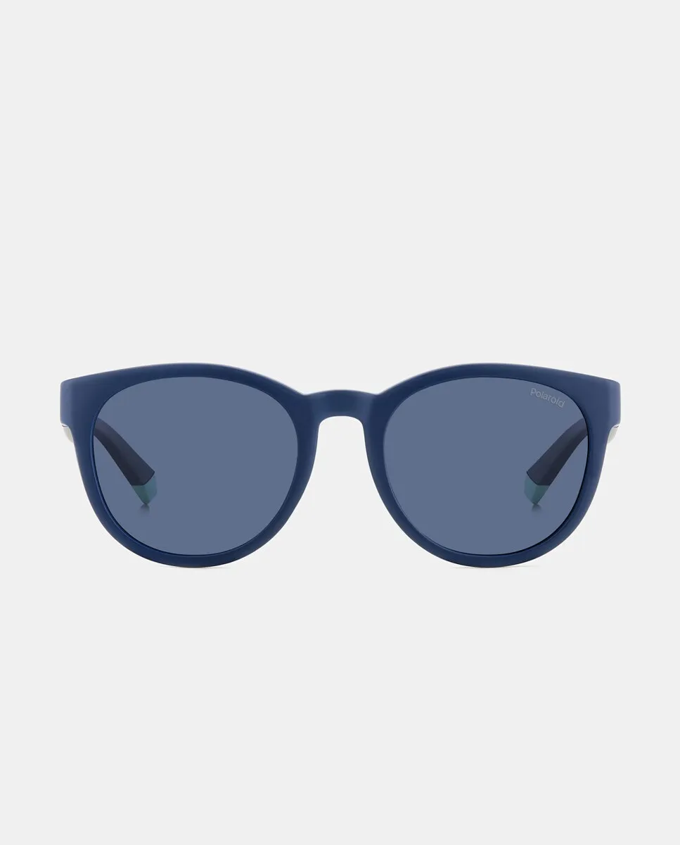 Закругленные мужские очки синего цвета с поляризационными линзами Polaroid
Закругленные мужские очки синего цвета с поляризационными линзами Polaroid
