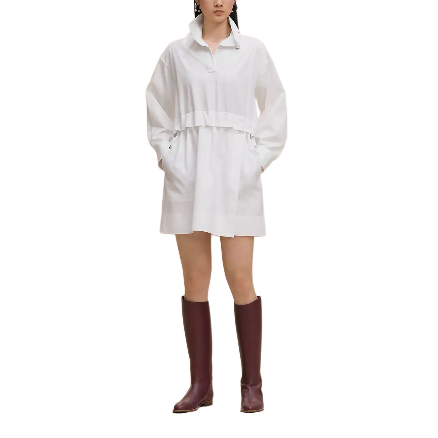 HERMES Женское платье с длинными рукавами FW25 белое
HERMES Женское платье с длинными рукавами FW25 белое