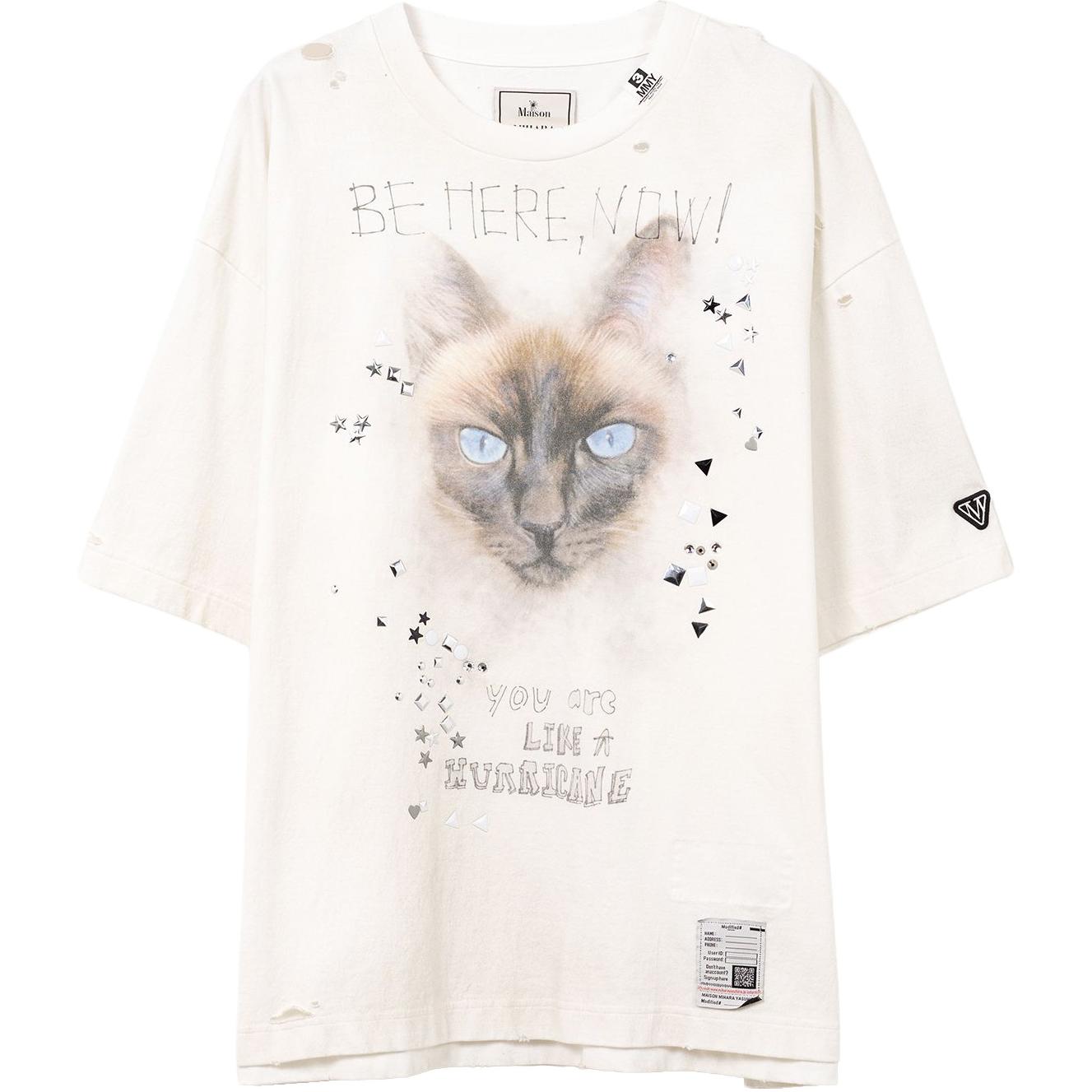 Футболка с принтом кошки, декоративными элементами и потертостями Maison Mihara Yasuhiro, белый
Футболка с принтом кошки, декоративными элементами и потертостями Maison Mihara Yasuhiro, белый